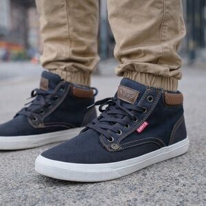 Levi's Men's Navy and Brown High-Top Sneakers